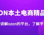 老迟·OZON本土电商精品课，系统的讲解OZON的平台，学完可独自运营OZON的店铺