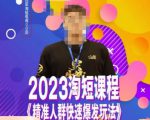 文涛·2023淘短精准人群快速爆发玩法，​快速高效自创视频及全店运营思维